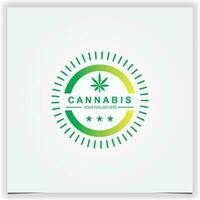 Kreis Sonne Cannabis Logo Prämie elegant Vorlage Vektor eps 10