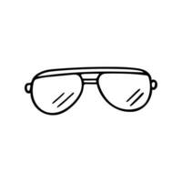 Gekritzel von Sonnenbrille isoliert auf Weiß Hintergrund. Hand gezeichnet Vektor Illustration von Sommer- persönlich Zubehörteil.