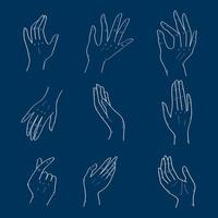 nio händer uttryck vektor