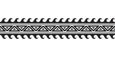Maori polynesisch tätowieren Armband mit Wellen. Stammes- Ärmel nahtlos Muster Vektor. vektor