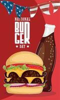 National Burger Tag Vertikale Vorlage mit Cheeseburger und Limonade Vektor