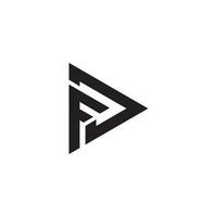 modern Dreieck gestalten Brief fd mit abspielen Zeichen kreativ Logo. fd Logo. df Logo vektor