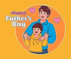 glücklich Väter Tag, Vater und Sohn vektor