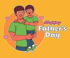 glücklich Väter Tag, Vater und Sohn vektor