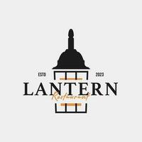 kreativ lykta posta lampa restaurang årgång logotyp design vektor begrepp illustration aning