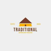 kreativ traditionell afrikansk hus logotyp design begrepp illustration aning vektor