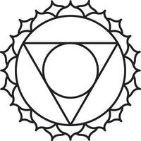 Illustration von Anahata Symbol Symbol im Linie Kunst. vektor