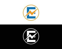 brev e blixt- bult logotyp ikon kreativ vektor mall design.
