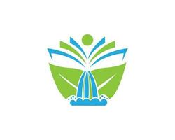 grön blad miljö logotyp vektor