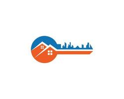 modern Schlüssel Haus Sicherheit Logo Design. Zuhause verkaufen, Zuhause besorgen, Wirklichkeit Kaufen Vektor Konzept Illustration.