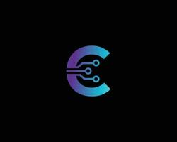 kreatives buchstabe c-technologie-logo-design vektor