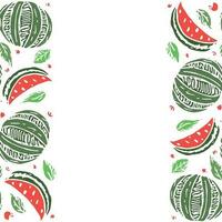 Wassermelone Hintergrund mit Platz zum Text. gezeichnet Wassermelone Illustration vektor