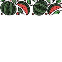 Wassermelone Hintergrund mit Platz zum Text. gezeichnet Wassermelone Illustration vektor