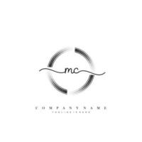 mc Initiale Brief Handschrift Logo Hand gezeichnet Vorlage Vektor Kunst, Logo zum Schönheit, Kosmetika, Hochzeit, Mode und Geschäft