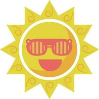 Lycklig varm sommar Sol dragen konst klotter karaktär illustration vektor