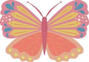 bunt Schmetterling Insekt natürlich Dekor Feier Frühling Jahreszeit Illustration Grafik Element Kunst Karte vektor