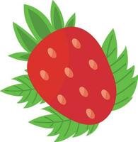 Erdbeere mit Blätter Illustration Grafik Element vektor