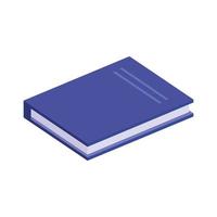 Lehrbuch blau isometrisches Symbol vektor