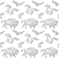 Vektor nahtlos Muster von Hand gezeichnet wild Tiere
