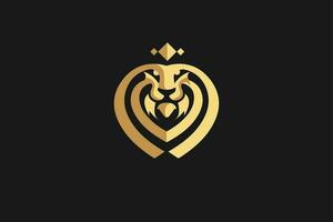 lejon kärlek logotyp vektor