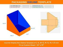klein Papier, Karte Zähler Anzeige Box Dieline Vorlage l 4xb 5xh1 5xh2 1.5 Zoll vektor