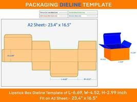 Kosmetika Lippenstift Geschenk Box abgrenzen Vorlage l 6,69 x B 4,52xh 2,99 Zoll vektor
