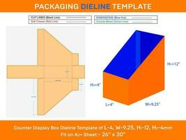 disken visa låda delline mall för grossist- l 4xw 9,25xh1 12xh2 4 tum vektor
