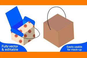 lyxigt gåva låda eller födelsedag fest låda med hantera Död linje mall och 3d framställa fil 3d låda vektor
