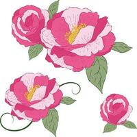 rosa reste sig blomma med folk konst vektor