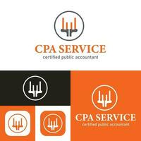 enkel auktoriserad offentlig revisor logotyp mall.cpa service logotyp. svart och vit. vektor illustration.