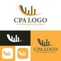 enkel auktoriserad offentlig revisor logotyp mall.cpa logotyp. svart och vit. vektor illustration.