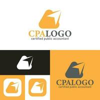enkel auktoriserad offentlig revisor logotyp. minimal ikon style.vector illustration.svart och vit.unik, elegant, modern style.cpa logotyp. vektor