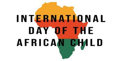International Tag von das afrikanisch Kind Banner mit Afrika Karte. vektor