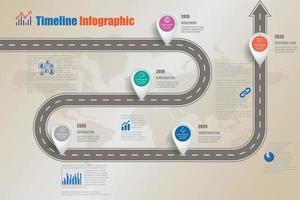 Infografik-Symbole für die Business-Roadmap-Zeitleiste vektor