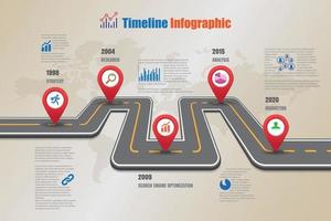 Infografik-Symbole der Geschäfts-Straßenkarten-Zeitachse vektor