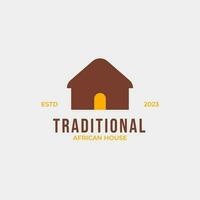 kreativ traditionell afrikanisch Haus Logo Design Konzept Illustration Idee vektor