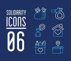 Bündel von Ikonen der Nächstenliebe und Solidarität vektor