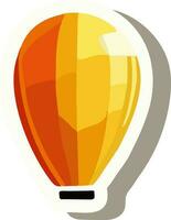 orange och gul varm luft ballong ikon i klistermärke stil. vektor