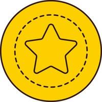 isoliert Star Münze Symbol im golden Farbe. vektor