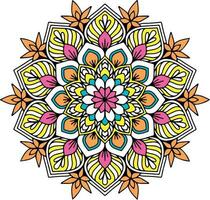 Blumen- Mandala Design Vorlage vektor