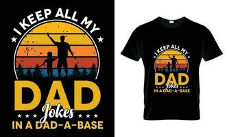 ich behalten alle meine Papa Witze im ein Vater-eine-Basis T-Shirt Design vektor