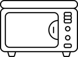 schwarz linear Stil Ofen oder Mikrowelle Symbol. vektor