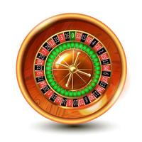 Casino Glücksspiel Roulette Rad isoliert auf weißem Hintergrund vektor