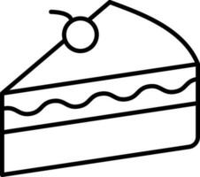 isoliert Gebäck oder Kuchen Scheibe Symbol im schwarz Schlaganfall. vektor