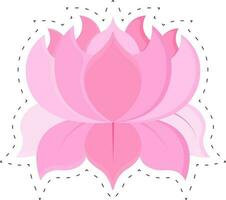 Rosa Lotus Blume im Aufkleber Stil. vektor