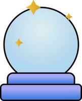 Kristall Ball Symbol im Blau Farbe. vektor