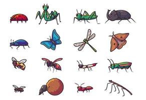 uppsättning av olika insekter vektor