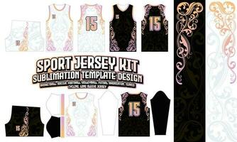 blommig lutning jersey design kläder sublimering layout fotboll fotboll basketboll volleyboll badminton futsal vektor