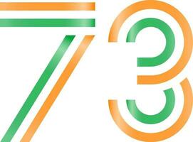 siebzig drei Jahre von Republik Tag, indisch National Flagge dreifarbig Symbol im eben Stil. vektor