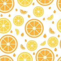 nahtloses Muster mit Zitrone und Orangen vektor